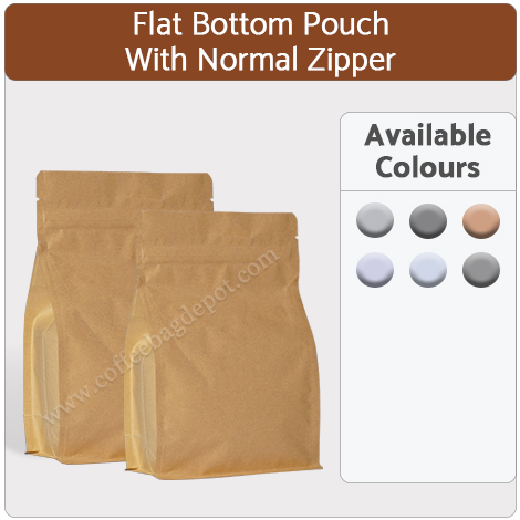 Flat Bottom Pouches With Normal Zipper