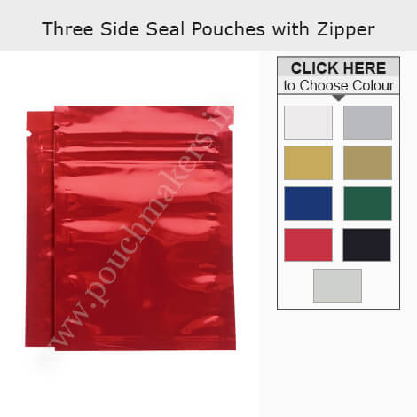 Three Side Seal Pouches With Zipper