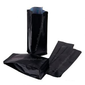 Matt Black Flat Bottom Pouches No Zipper