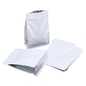 Matt White Flat Bottom Pouches With Normal Zipper